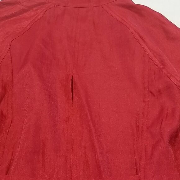 Chicos Blazer Women's Red Open Front Size 0 Chest pit to pit 19" or medium - Picture 8 of 10